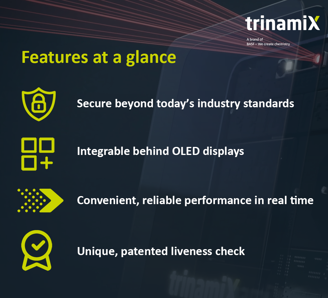 trinamiX 3D Imaging Face Authentication: features at a glance