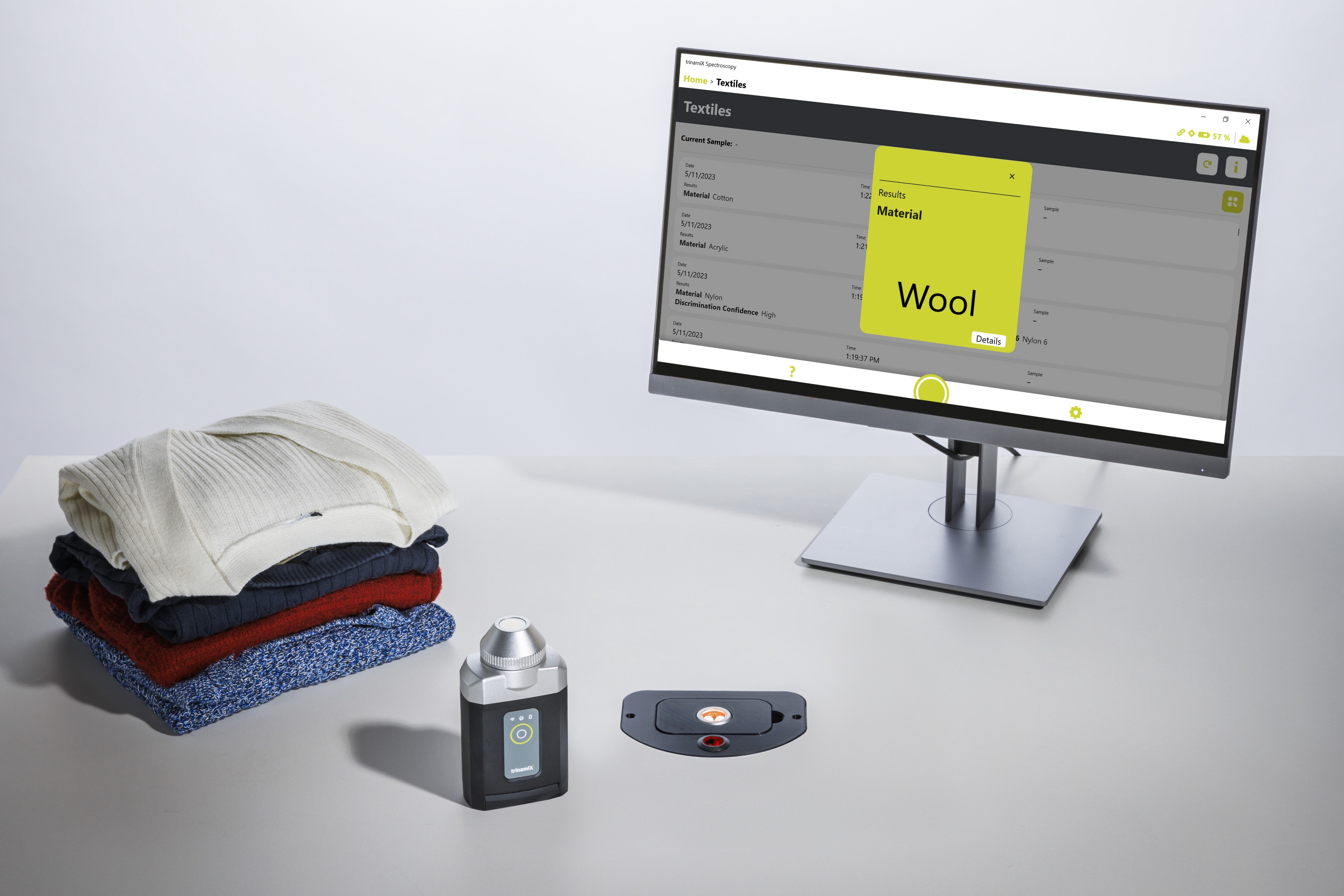 trinamiX Mobile NIR Spectroscopy Solution for Textile Identification - Table